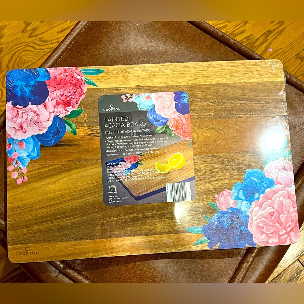 Painted Acacia Wooden Charcuterie Board